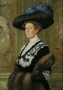 Ernst Oppler Portrait einer Dame mit Hut Spain oil painting artist